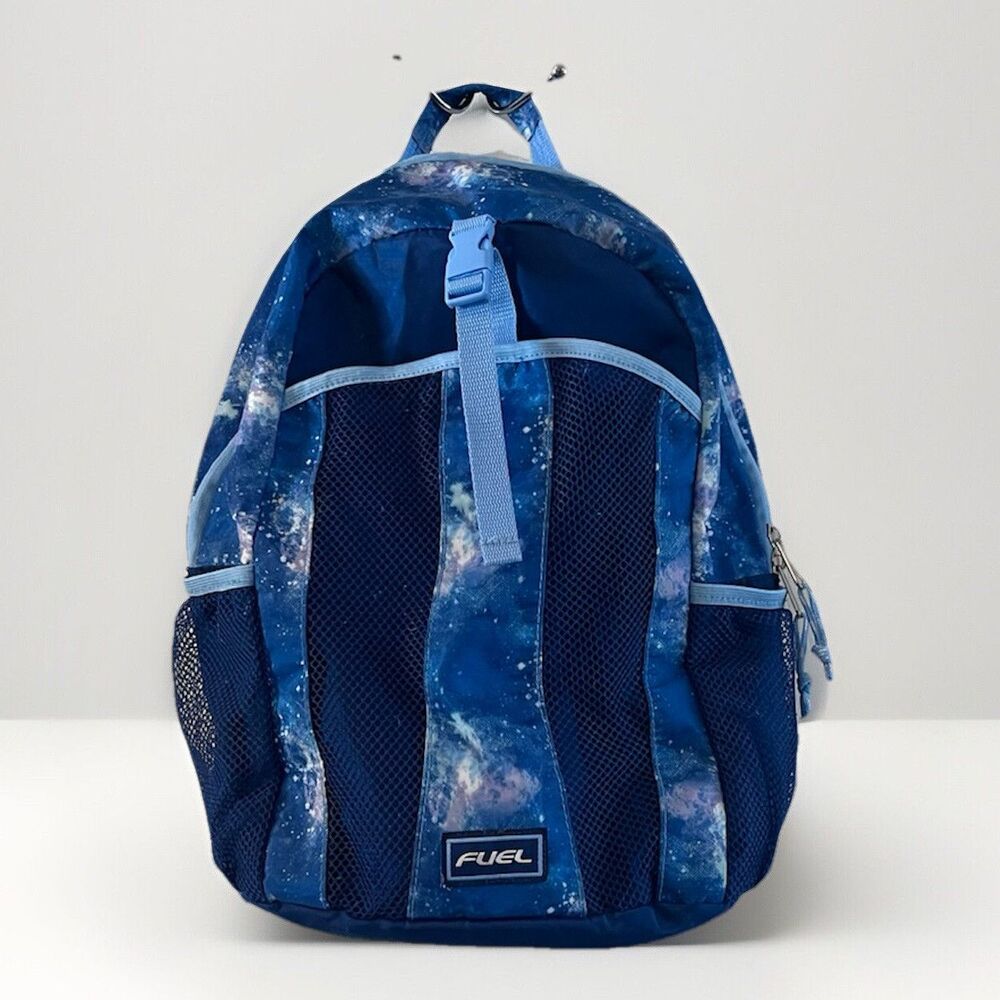 FUEL Galaxy Space Large Laptop Backpack College Bookbag Multi Compartments Blue